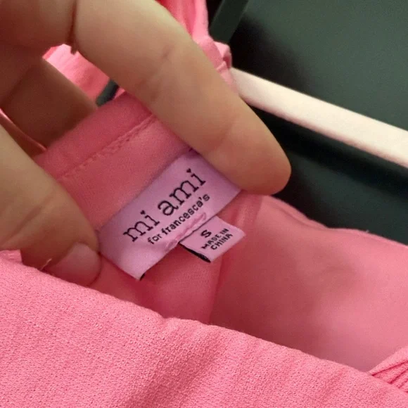 Pink Sleeveless Dress with Tie Straps - Picture 3 of 3